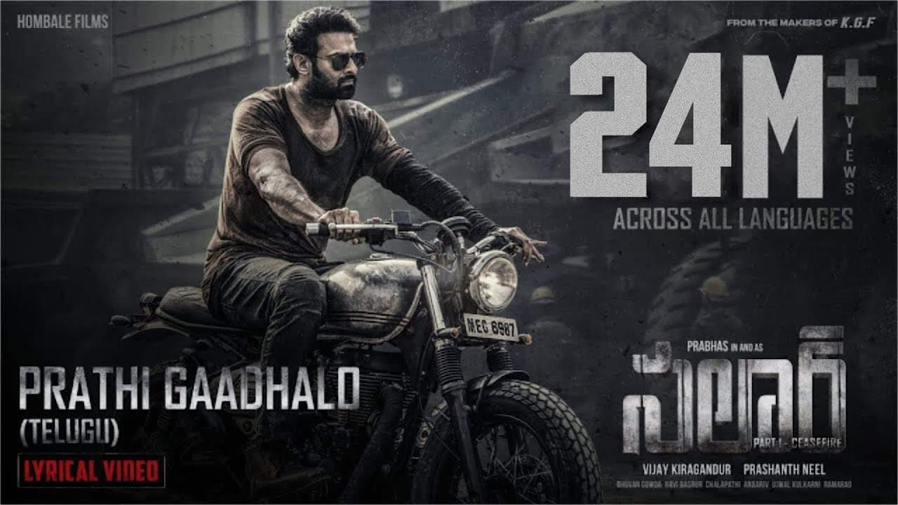 Prathi Gaadhalo (Telugu) -Salaar |Prabhas |Prithviraj | Prashanth Neel | Ravi Basrur | Hombale Films