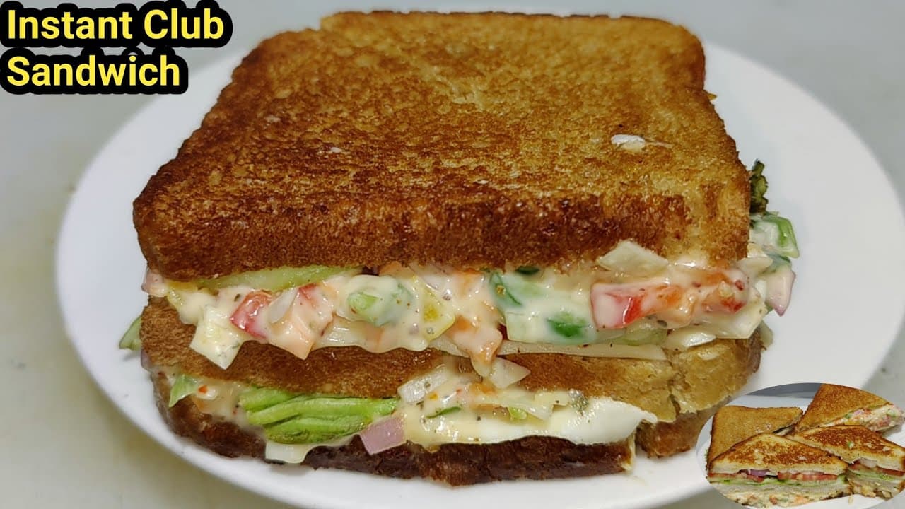 मार्केट जैसा वेज़ क्लब सेंडविच 5 मिनट में | Veg Club Sandwich Recipe | Veg Mayo Sandwich |Chef Ashok