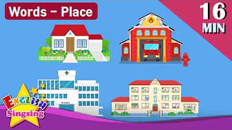 Theme 'Places' (House, Fire Station, Hospital, School) - Kids' Vocabulary - Word Theme Collection