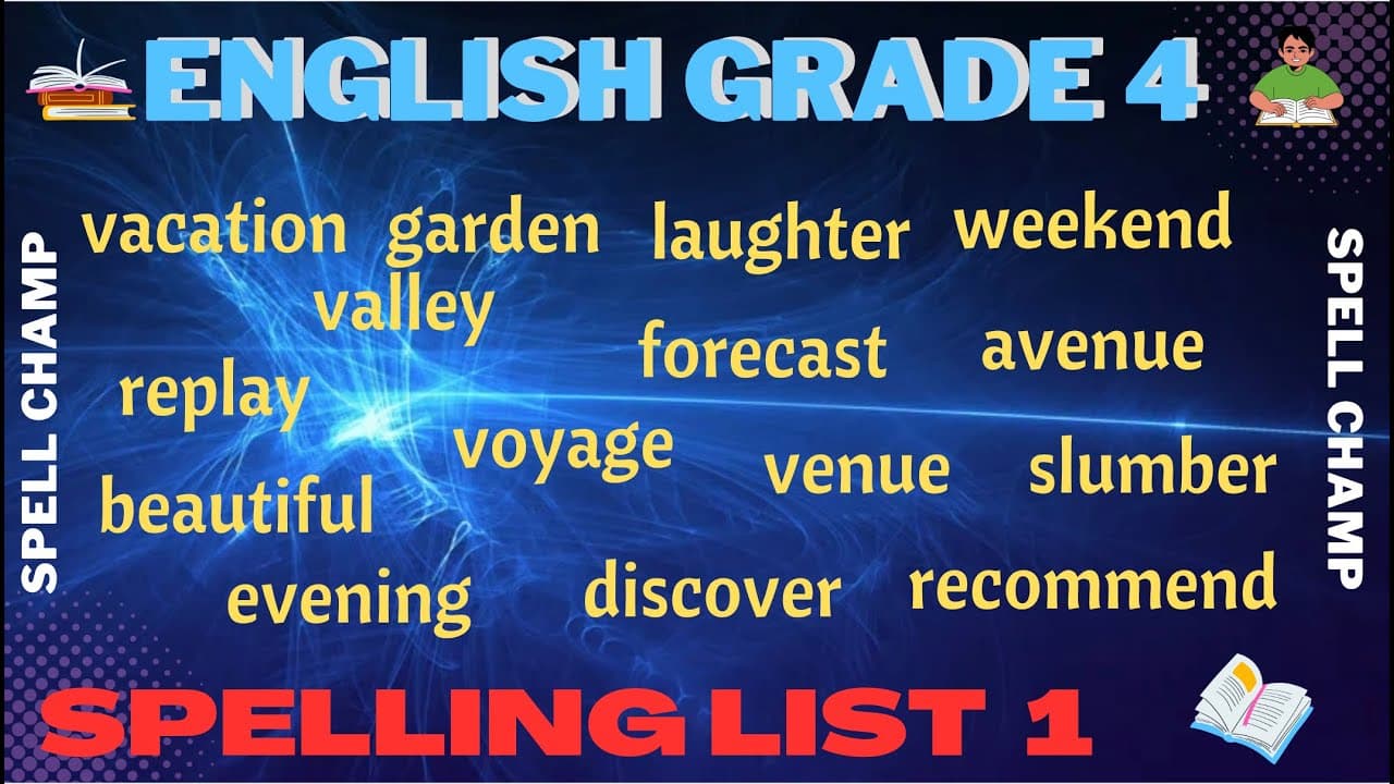 Grade 4 English Spelling Words
